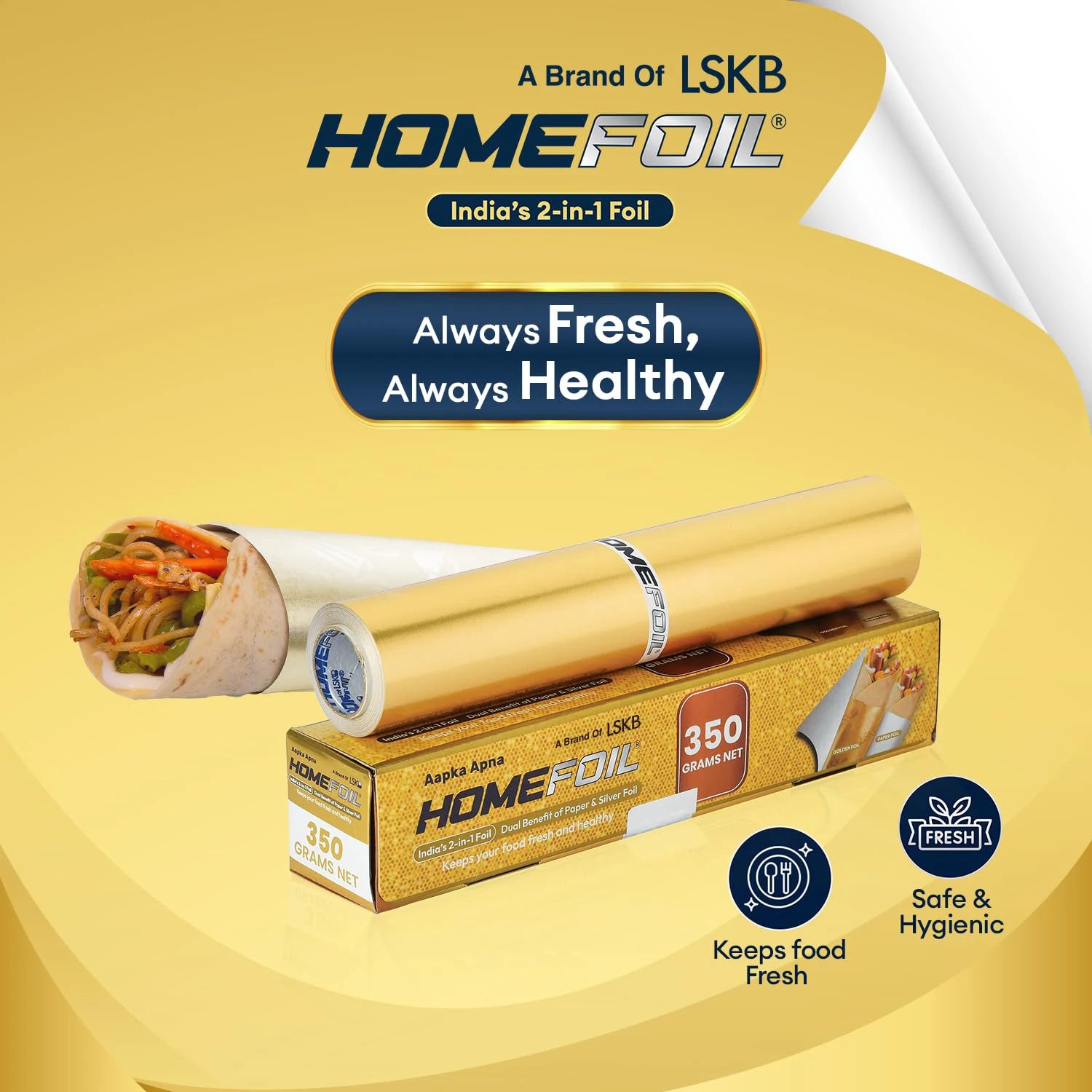 HOMEFOIL 2-in-1 Paper & Golden Foil (350 Grams)