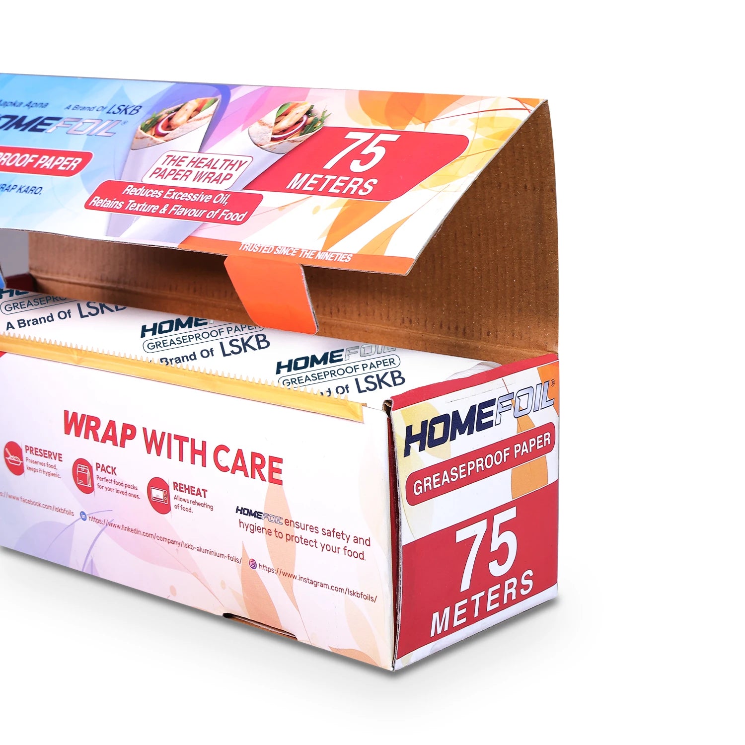Greaseproof Food Wrapping Paper Roll 75 Meter
