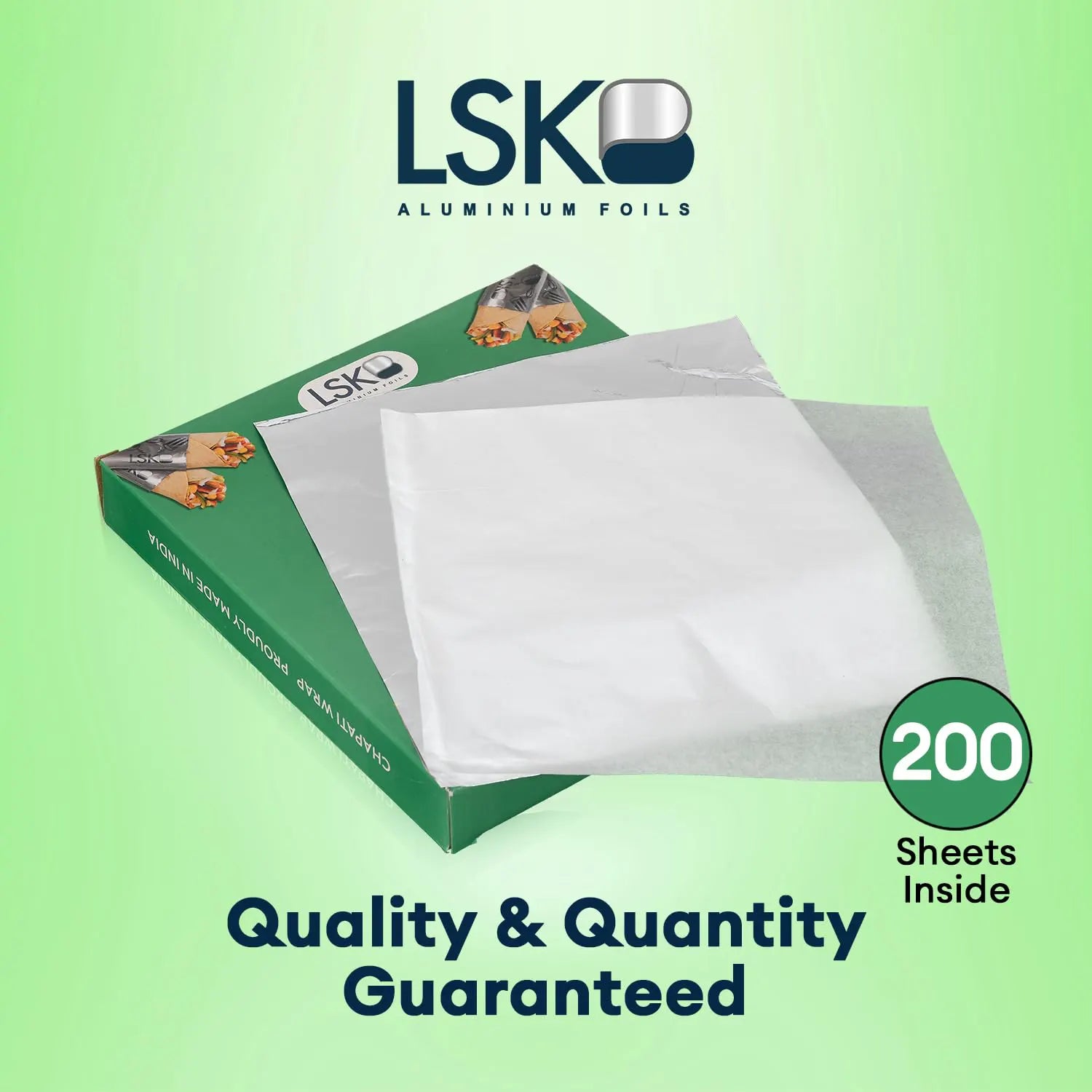 Chapati Wrap | 200 Pre-Cut Roti Wrapping Aluminium Foil Sheets