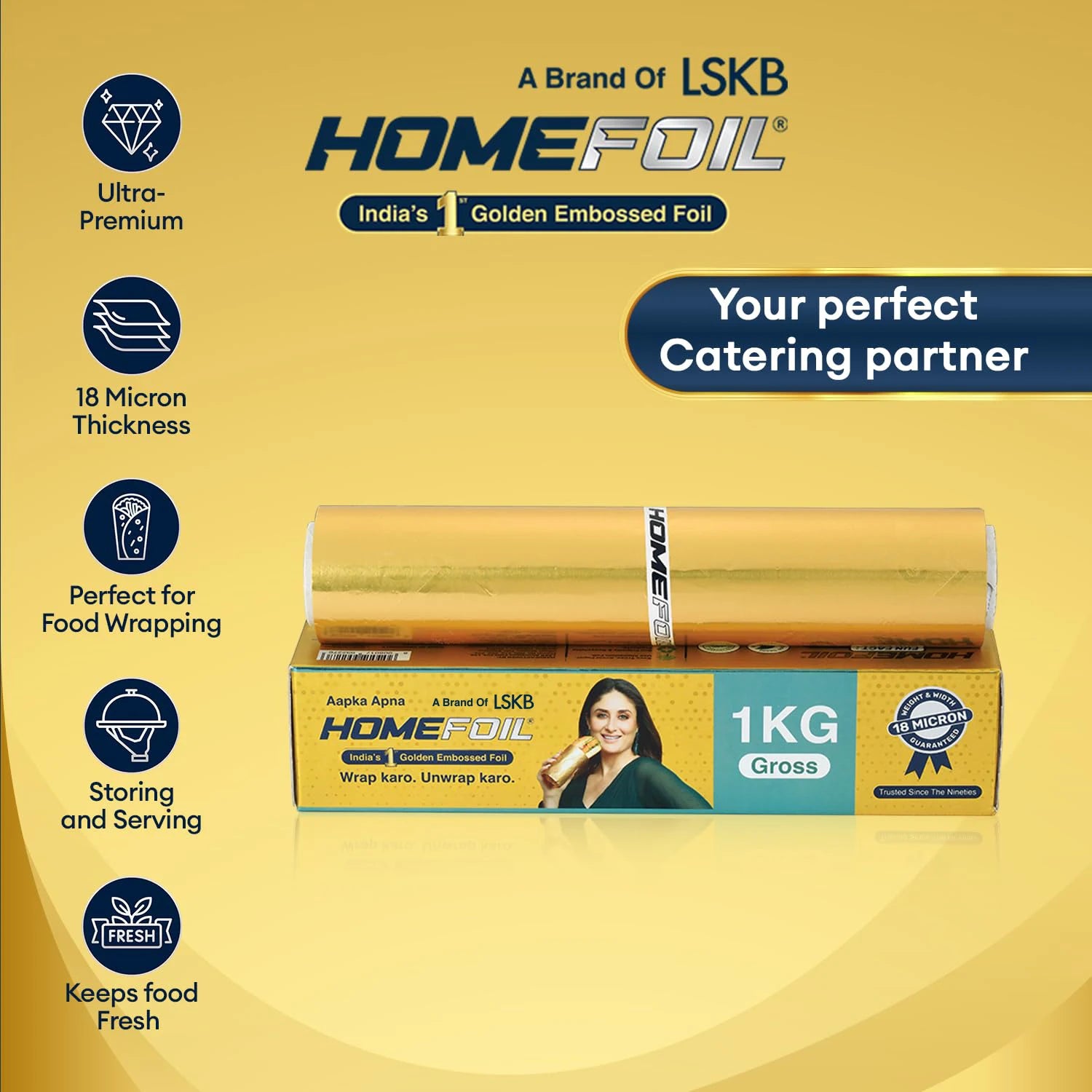 HOMEFOIL 1 Kg Gross Golden Embossed Foil