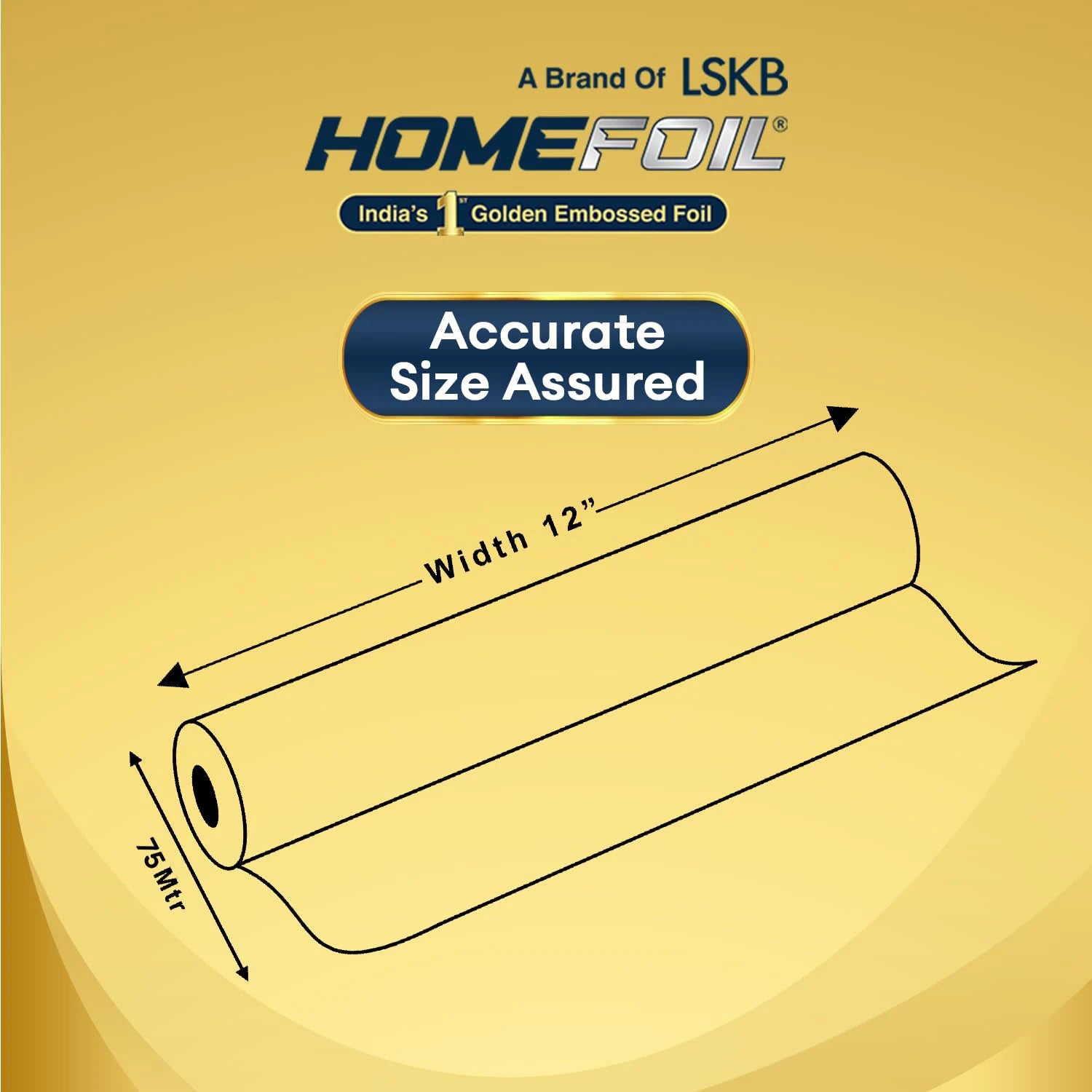 HOMEFOIL 75 Meters Golden Embossed Foil