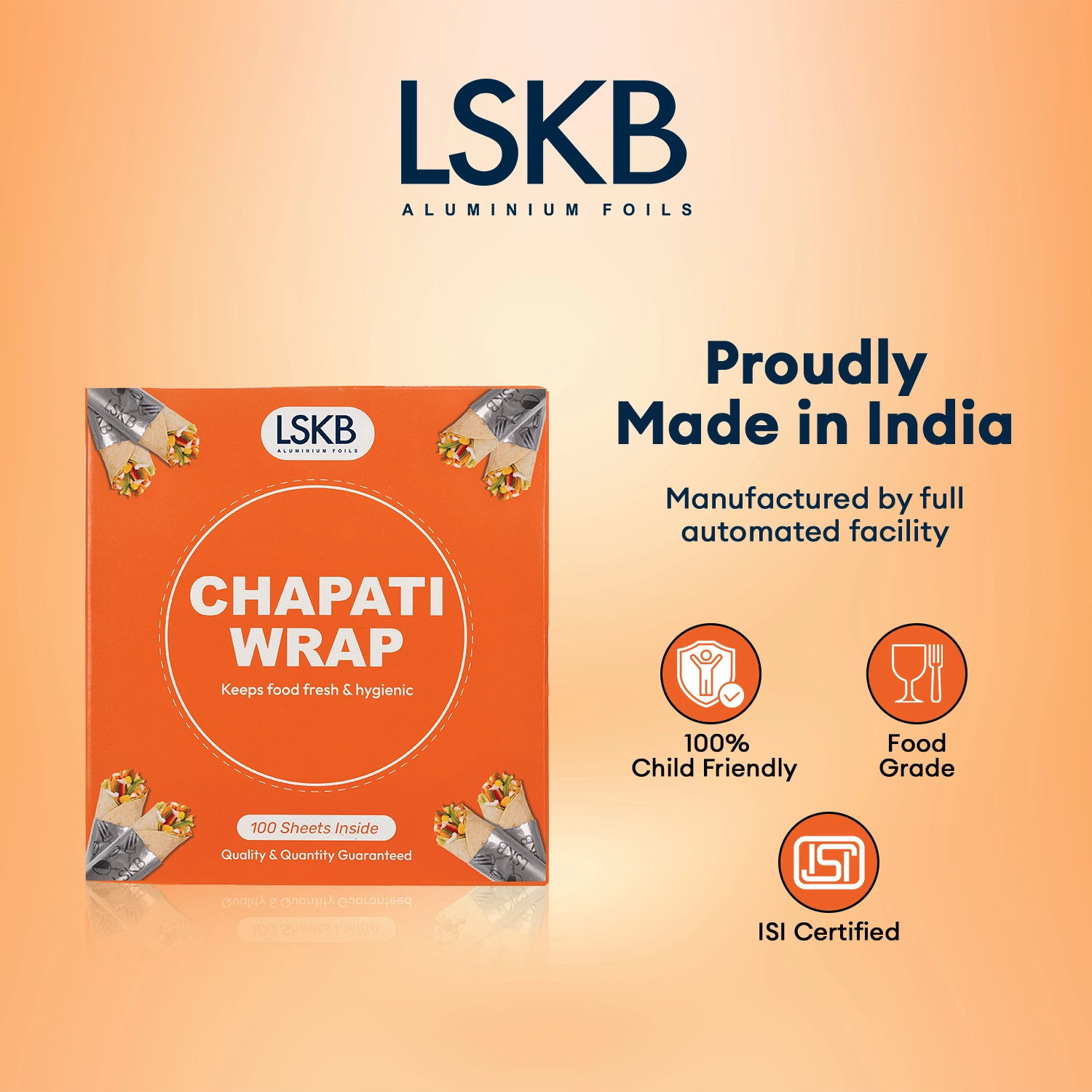 Chapati Wrap | 100 Pre-Cut Roti Wrapping Aluminium Foil Sheets