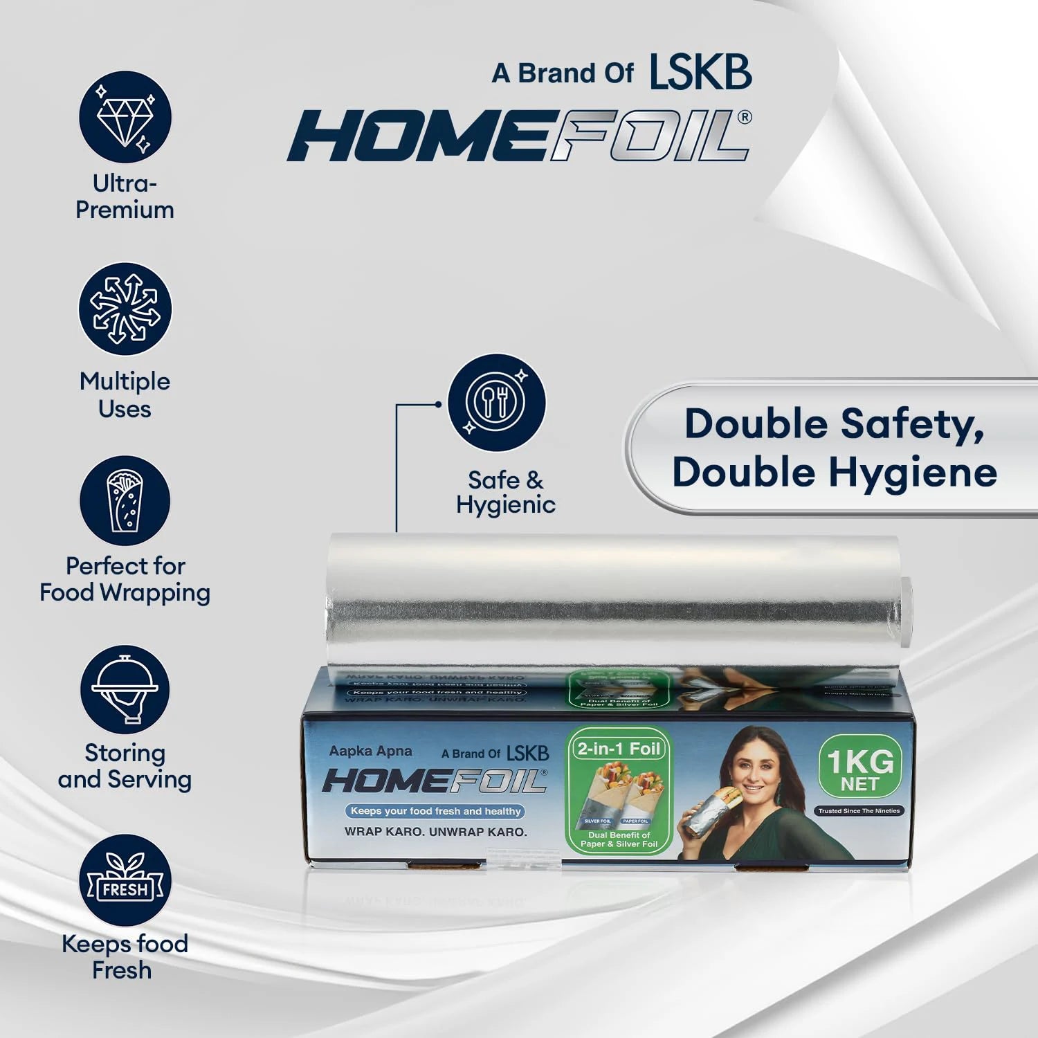 HOMEFOIL 2-in-1 Paper & Silver Foil (1 KG Net)