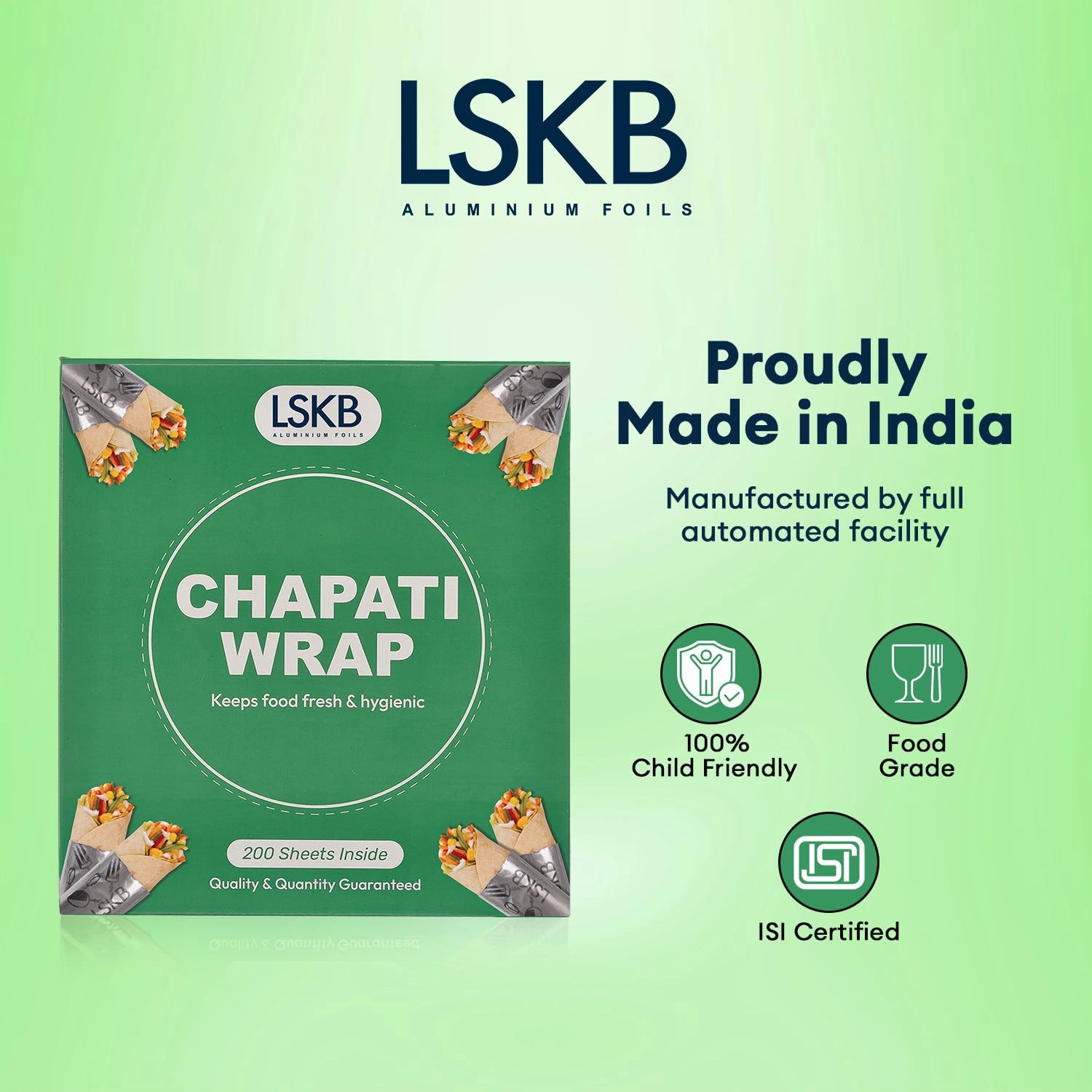 Chapati Wrap | 200 Pre-Cut Roti Wrapping Aluminium Foil Sheets
