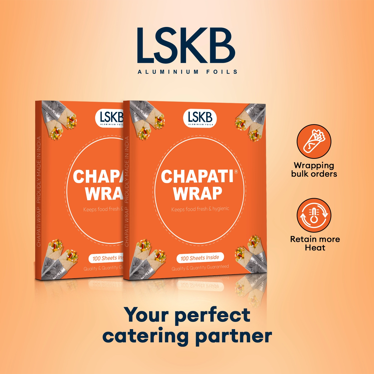 Chapati Wrap | 100 Pre-Cut Roti Wrapping Aluminium Foil Sheets