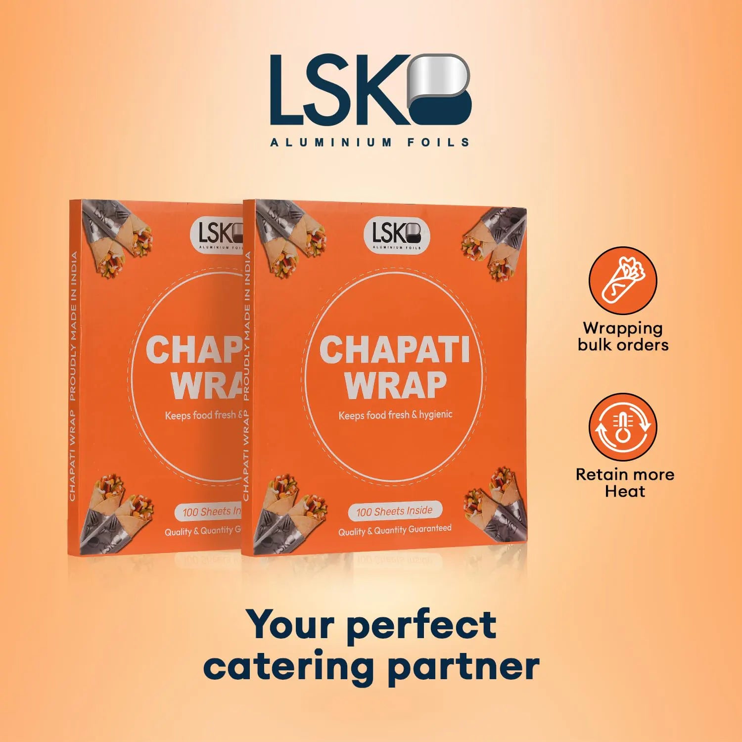 Chapati Wrap | 100 Pre-Cut Roti Wrapping Aluminium Foil Sheets