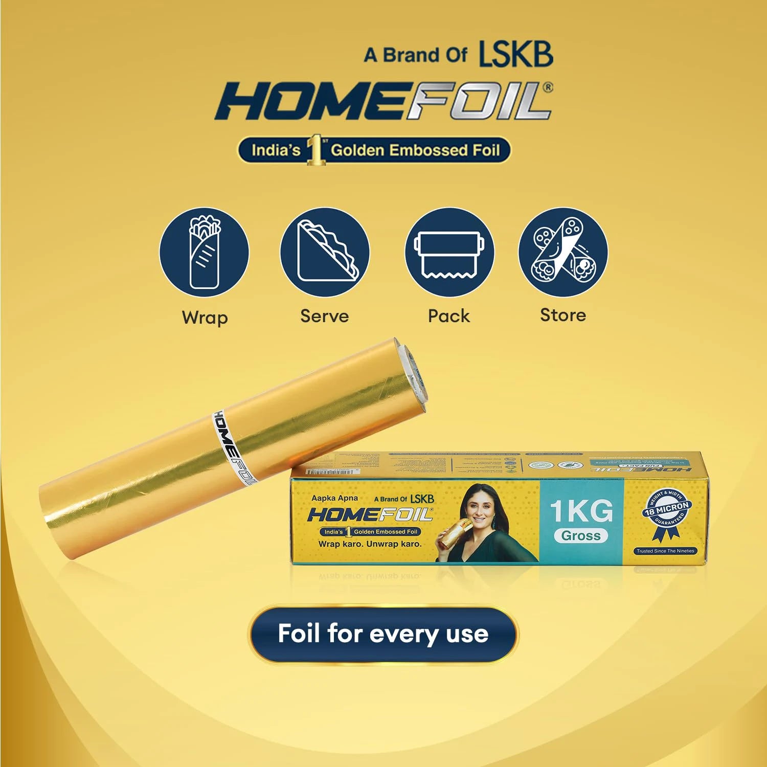 HOMEFOIL 1 Kg Gross Golden Embossed Foil