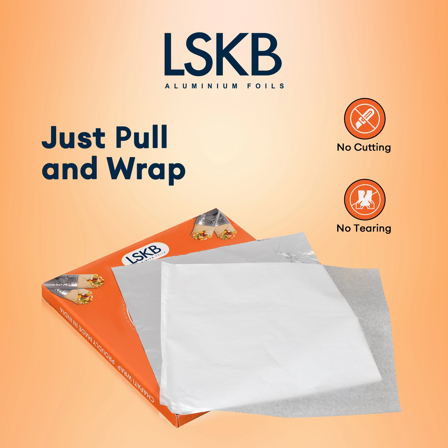 Chapati Wrap | 100 Pre-Cut Roti Wrapping Aluminium Foil Sheets