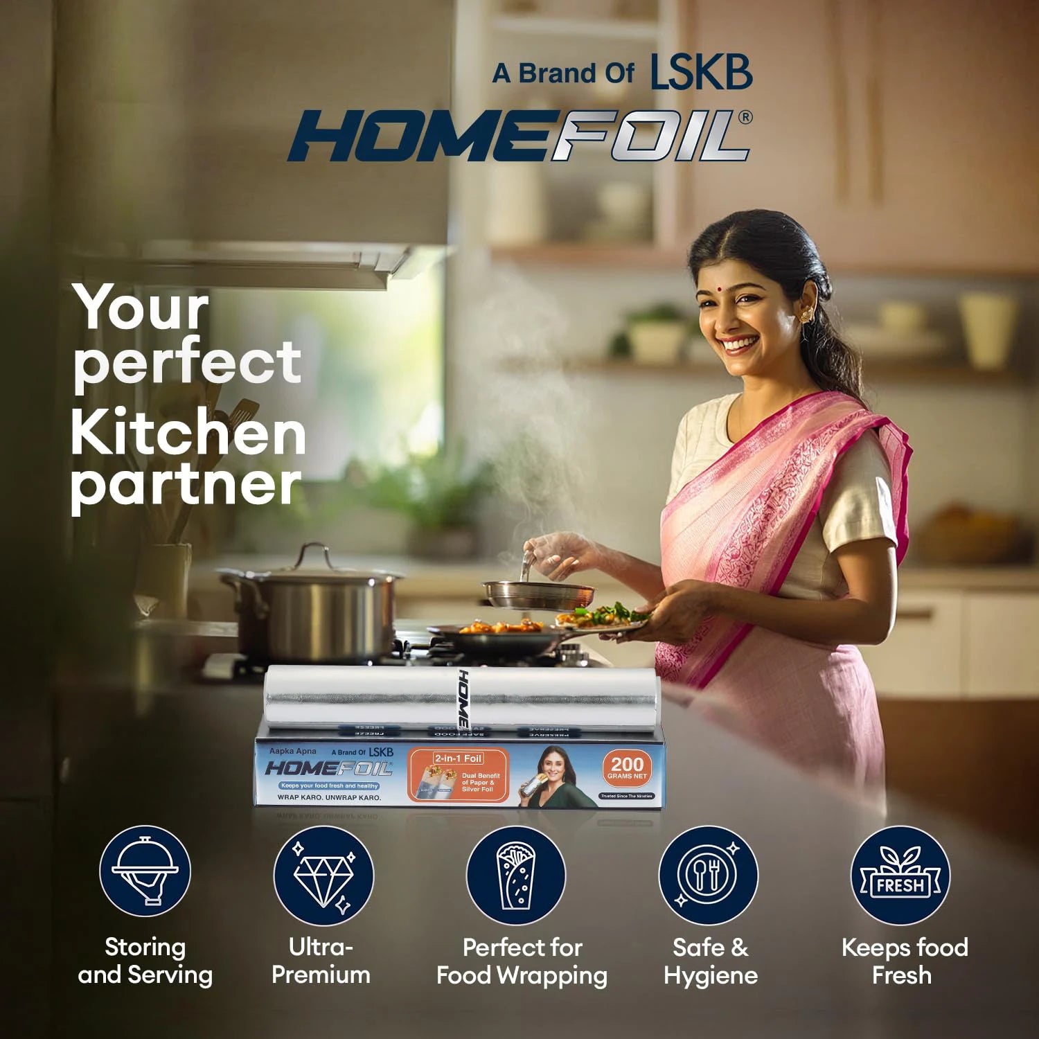 HOMEFOIL 2-in-1 Paper & Silver Foil (200 Grams)