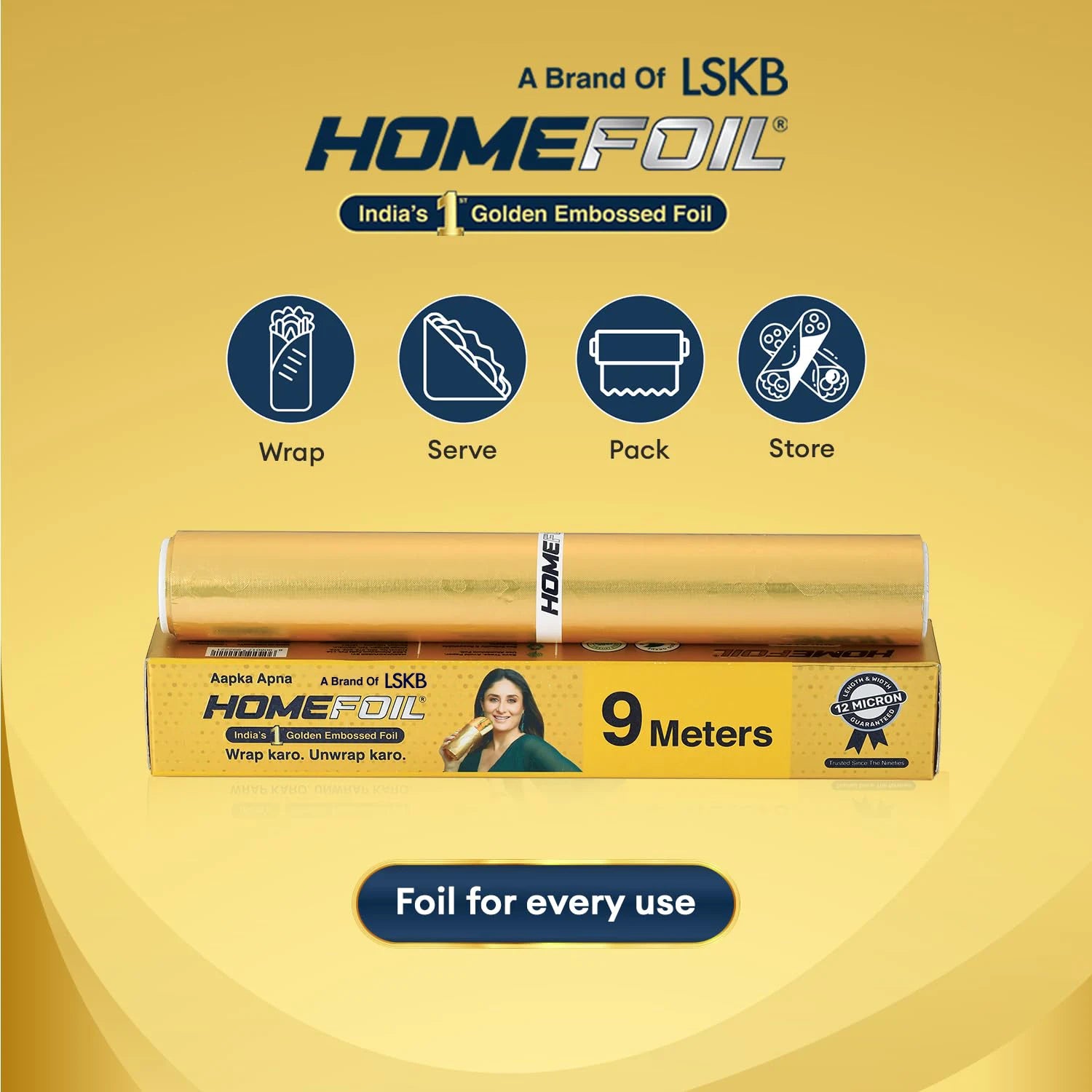 HOMEFOIL 9 Meters Golden Embossed Foil