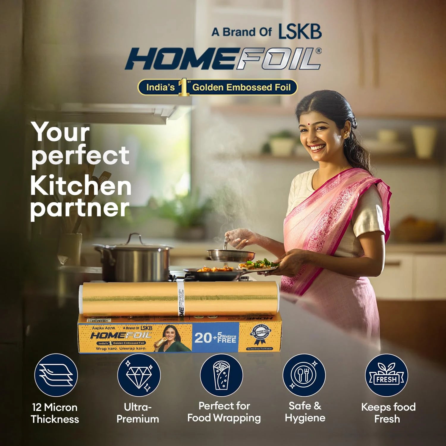 HOMEFOIL 20+ 5 Meters Free Golden Embossed Foil