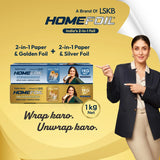 HOMEFOIL 2-in-1 Paper & Golden + Silver Foil - Combo Pack 1+1(2 KG Net)