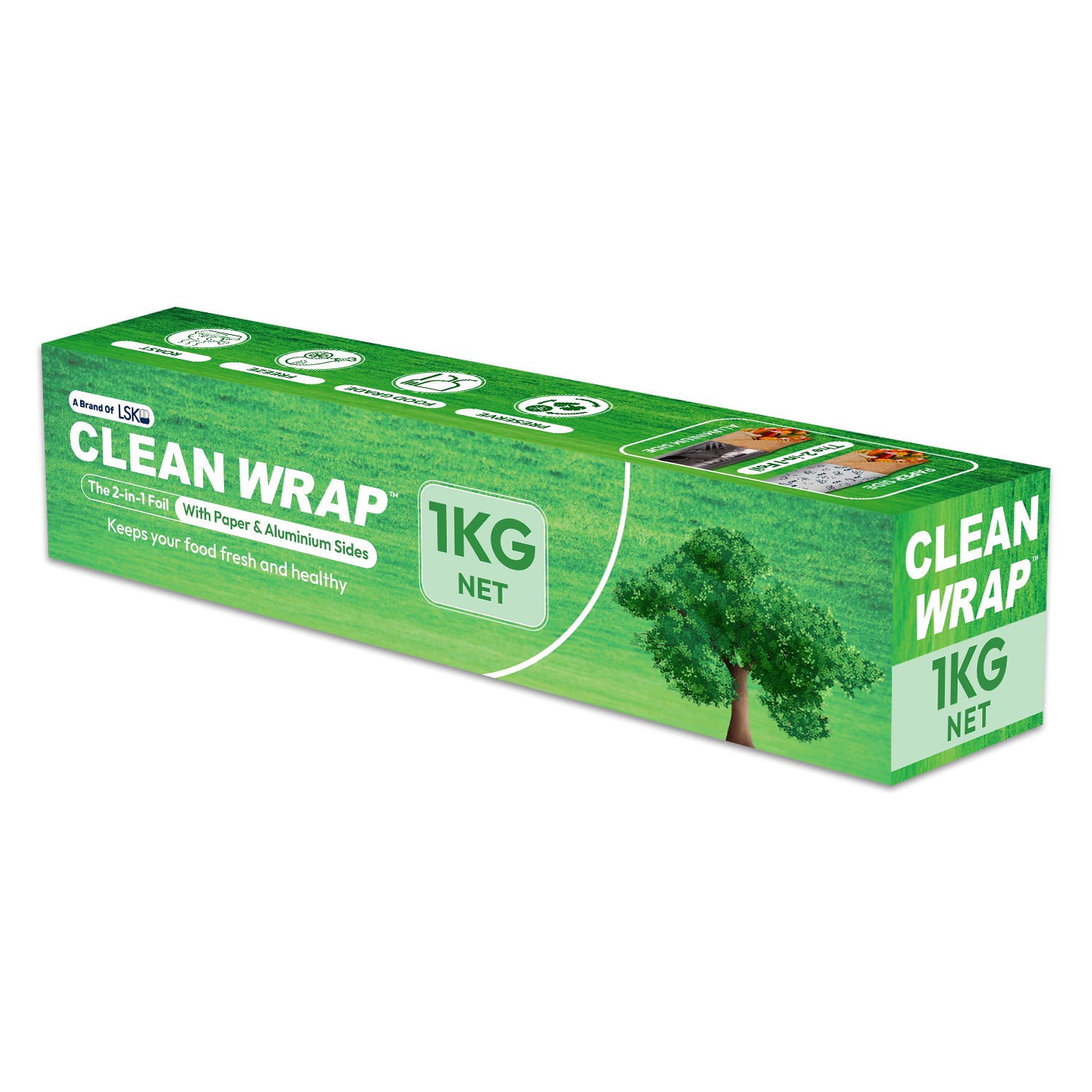 CLEAN WRAP 2-in-1 Aluminium & Paper Foil (1 KG Net)