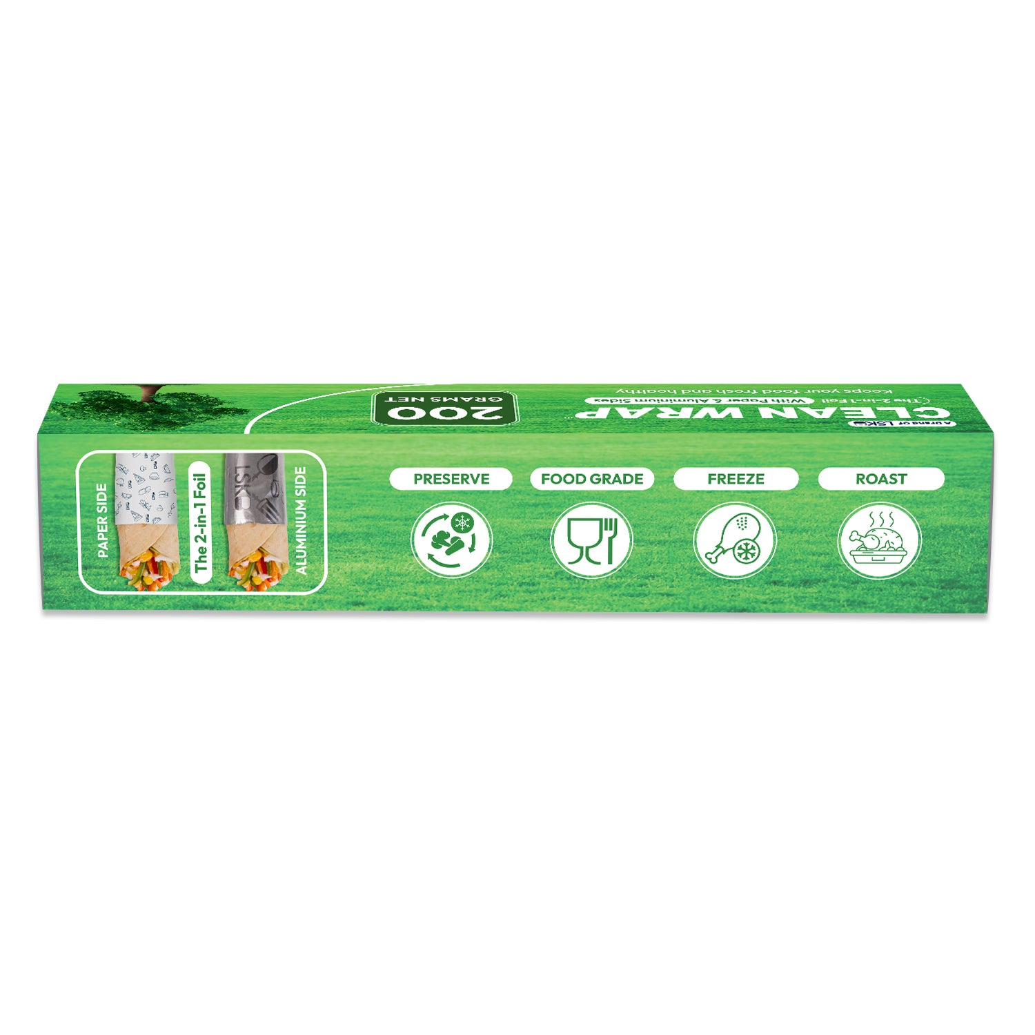 CLEAN WRAP 2-in-1 Paper & Aluminium Foil (200 Grams)