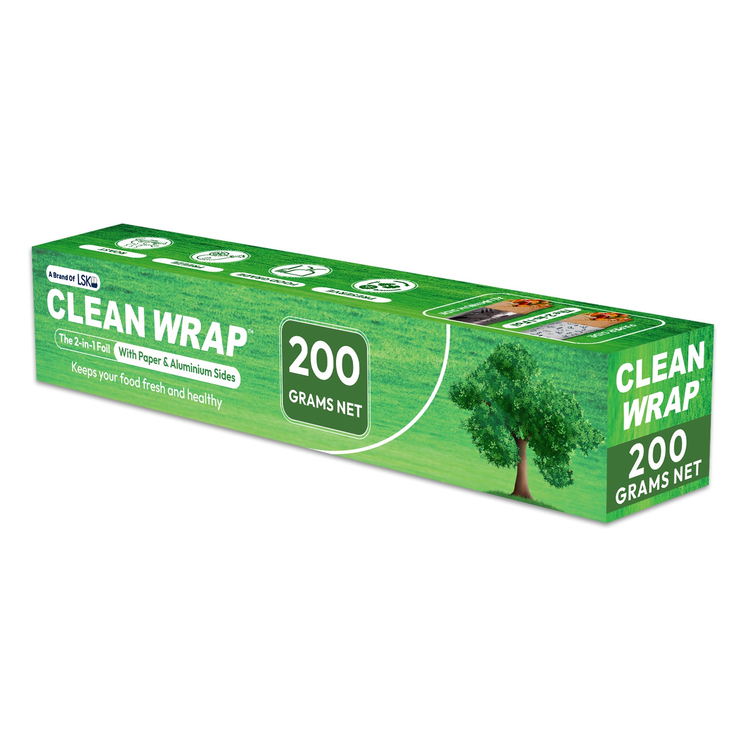 CLEAN WRAP 2-in-1 Paper & Aluminium Foil (200 Grams)