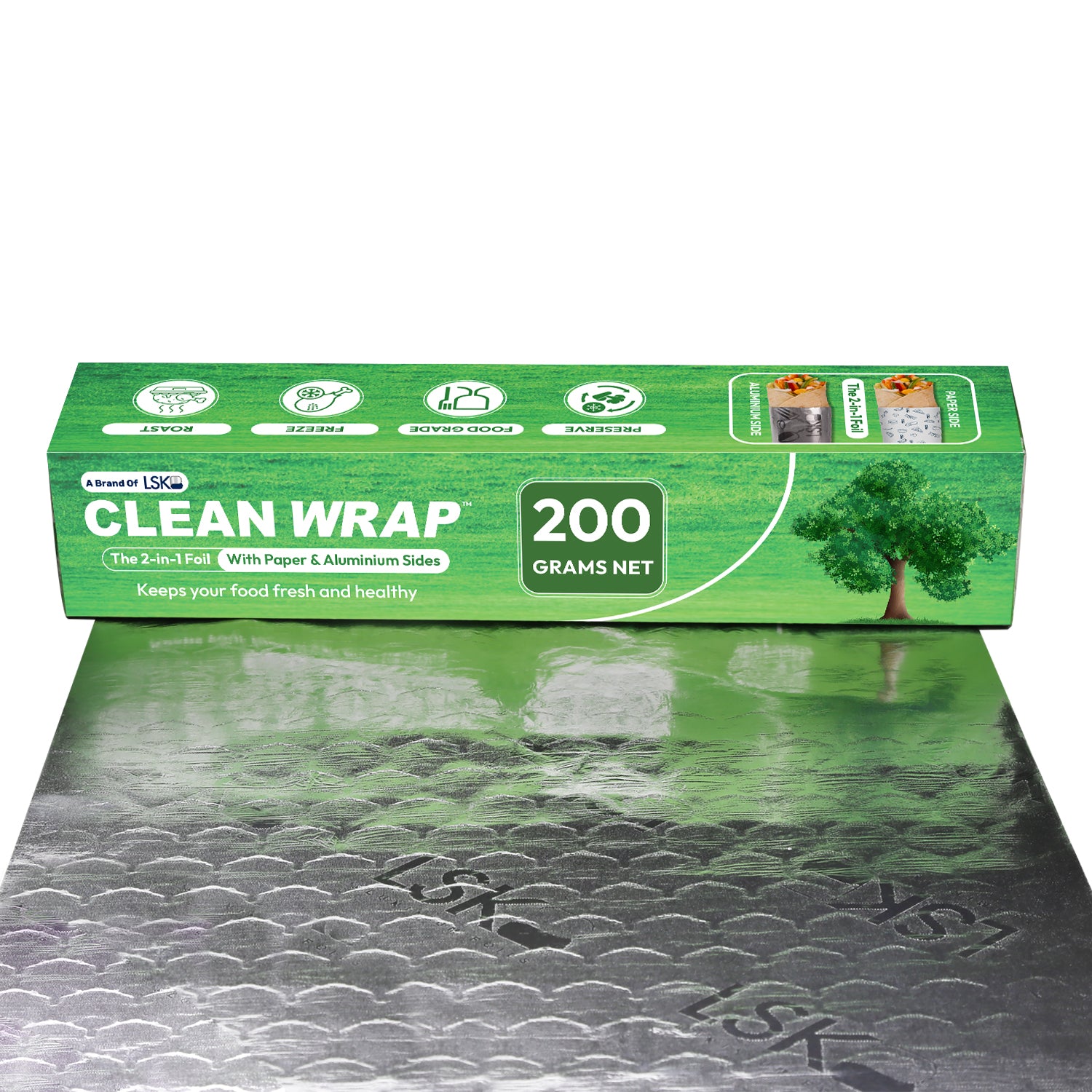 CLEAN WRAP 2-in-1 Paper & Aluminium Foil (200 Grams)