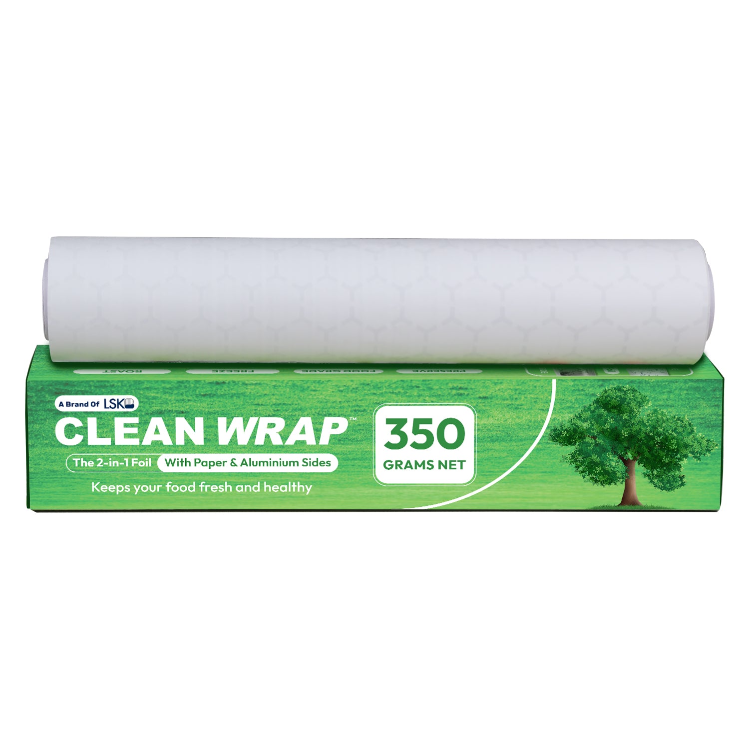 CLEAN WRAP 2-in-1  Paper & Aluminium Foil (350 Grams)