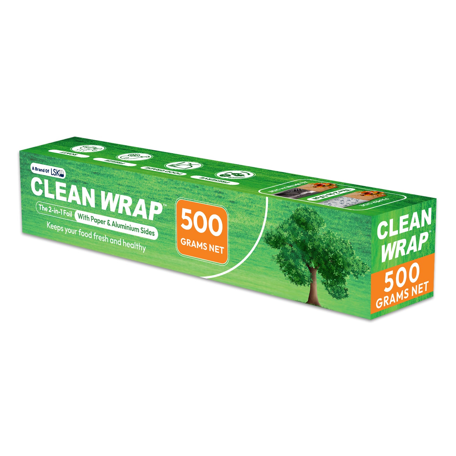 CLEAN WRAP 2-in-1 Paper & Aluminium Foil (500 Grams)