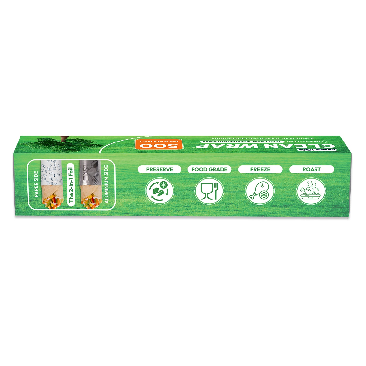 CLEAN WRAP 2-in-1 Paper & Aluminium Foil (500 Grams)