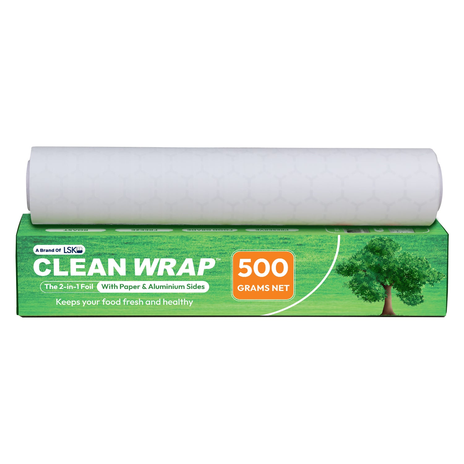 CLEAN WRAP 2-in-1 Paper & Aluminium Foil (500 Grams)