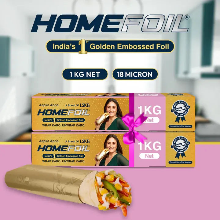 HOMEFOIL 1 Kg Net Golden Embossed Foil (Pack of 2)