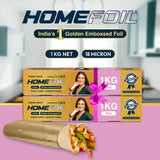 HOMEFOIL 1 Kg Net Golden Embossed Foil (Pack of 2)