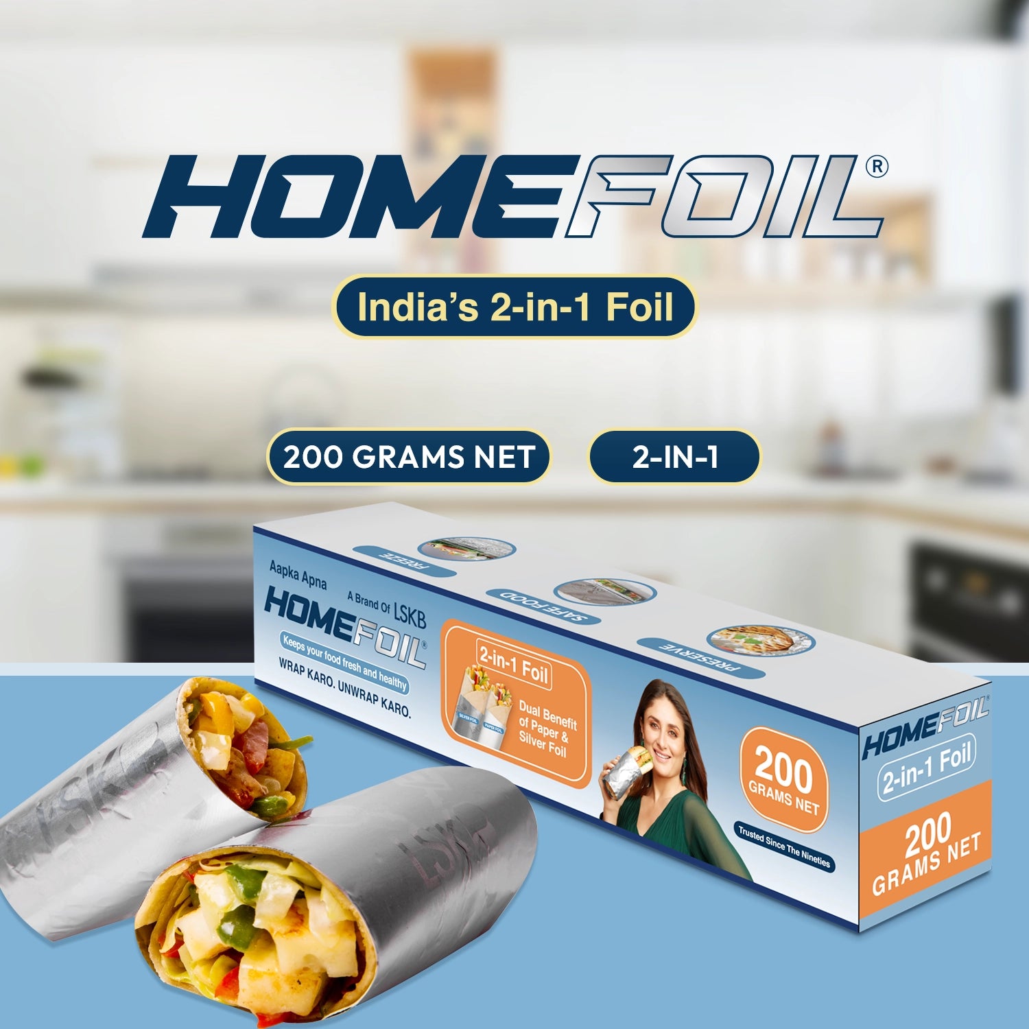 HOMEFOIL 2-in-1 Paper & Silver Foil (200 Grams)
