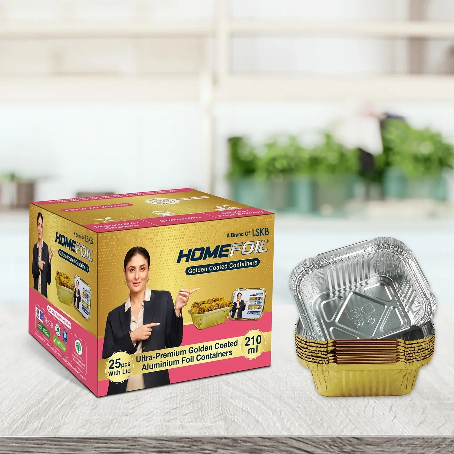 HOMEFOIL Golden Coated Containers 210ml